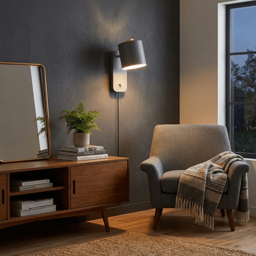 Rotatable Cylinder Plug-In Wall Lamp