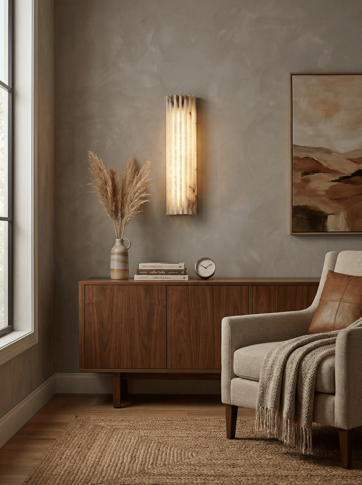 Alabaster Wall Light with Adjustable Brightness — alternate angle