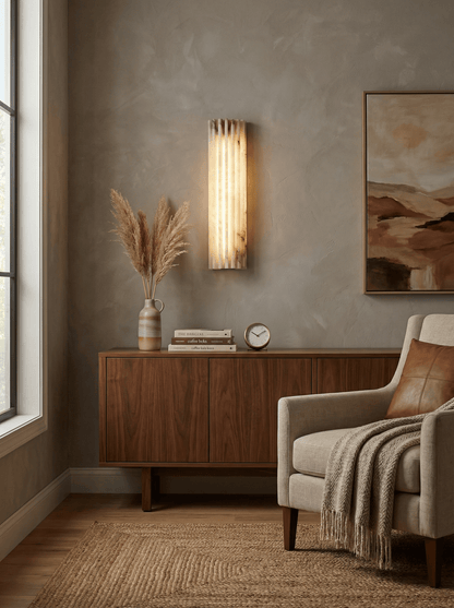 Alabaster Wall Light with Adjustable Brightness — alternate angle