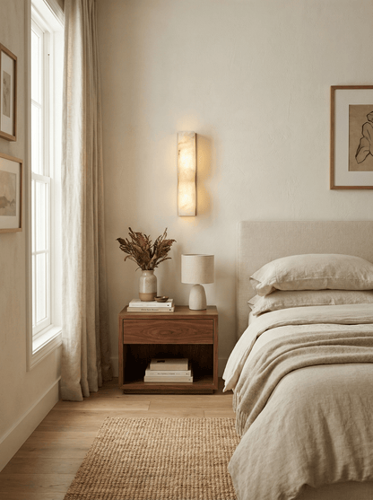 Alabaster Wall Sconce with Adjustable Light Direction