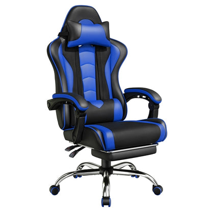 Brennware Ergonomic Gaming Chair Massage Lumbar Support Footrest – side view