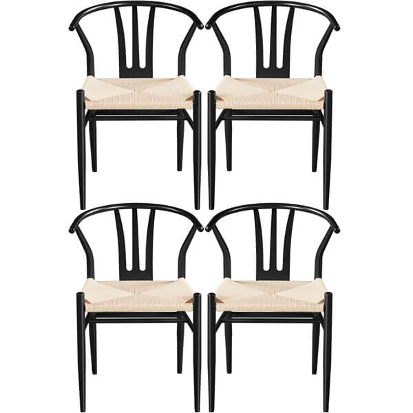 Woven Arm Chair Set with Metal Frame, Indoor/Outdoor — detail view