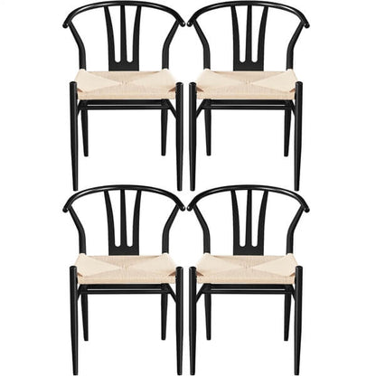 Woven Arm Chair Set with Metal Frame, Indoor/Outdoor — detail view