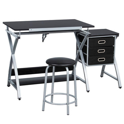 Drafting Desk & Stool Set with Adjustable Tilt, up to 60° — detail view