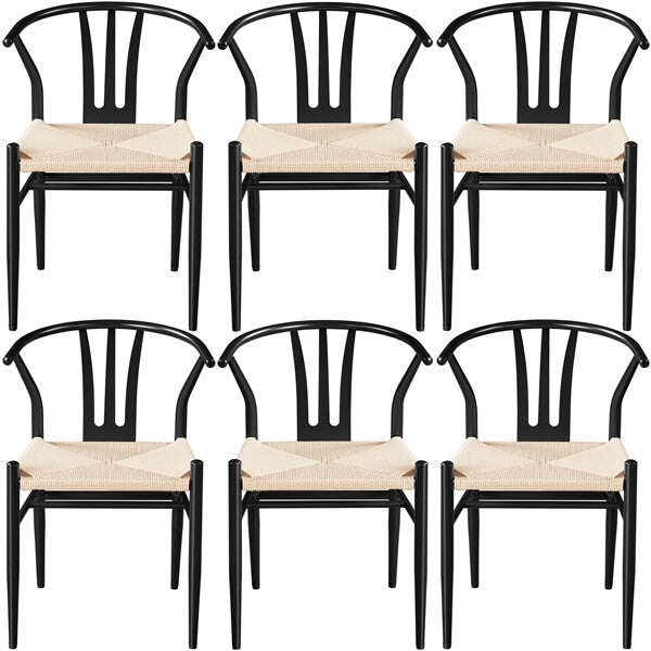 Woven Arm Chair Set with Metal Frame, Indoor/Outdoor — alternate angle