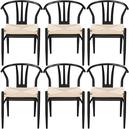 Woven Arm Chair Set with Metal Frame, Indoor/Outdoor — alternate angle