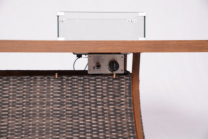 71" Brown Aluminum Cooler Insert with Umbrella Hole & Drainage System