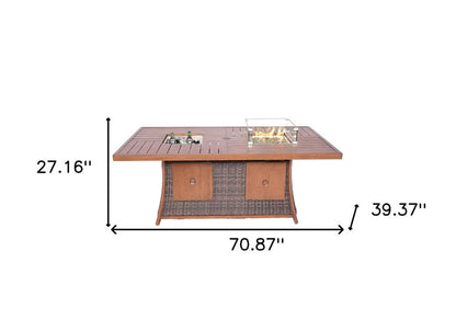 71" Brown Aluminum Cooler Insert with Umbrella Hole & Drainage System