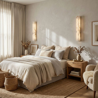 Alabaster Wall Sconce with Adjustable Light Direction
