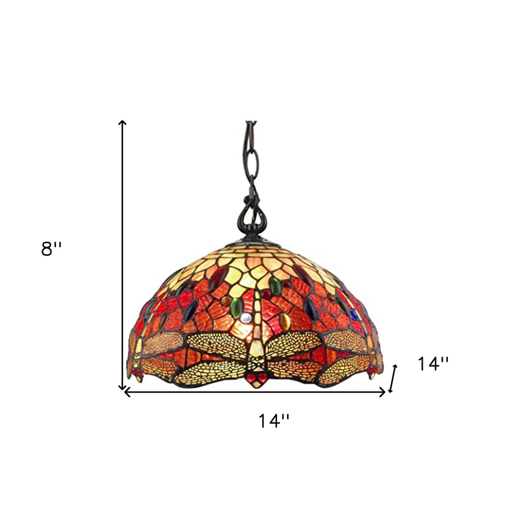 Dimmable Red & White Glass Chandelier with Unique Shades & Dual Lighti — lifestyle view