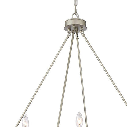 Dimmable Silver Twelve-Light Metal Chandelier with Elegant Candle Desi — alternate angle