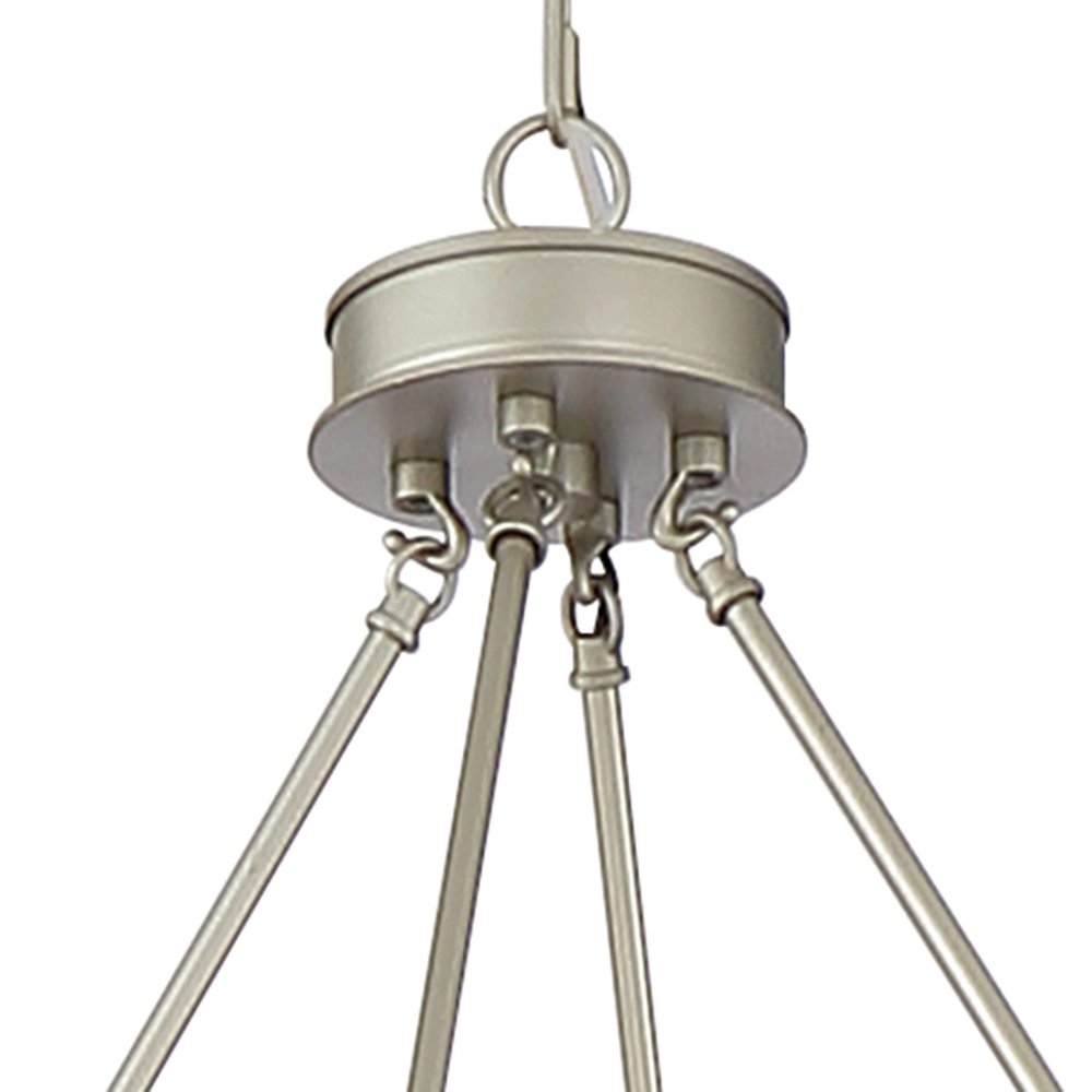Dimmable Silver Twelve-Light Metal Chandelier with Elegant Candle Desi — detail view