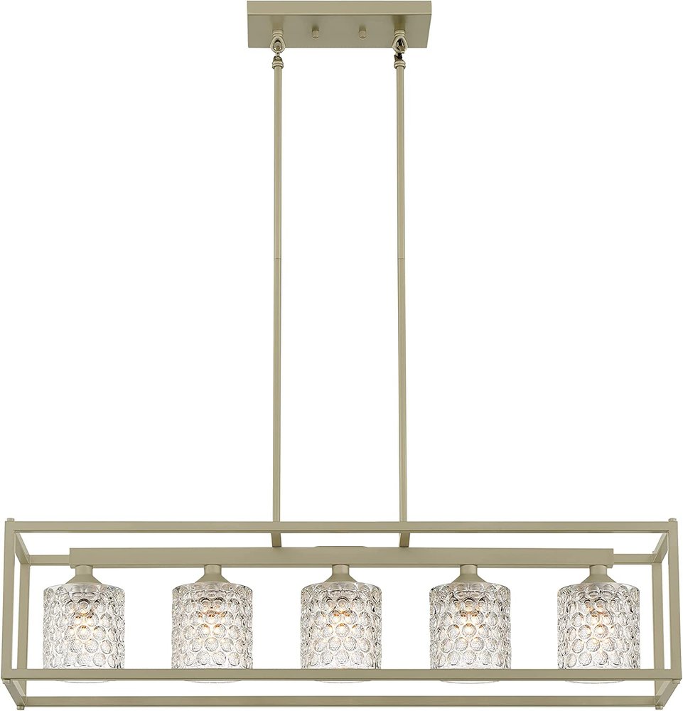 Silver Five-Light Dimmable Chandelier with Clear Shades for Kitchen Is — lifestyle view