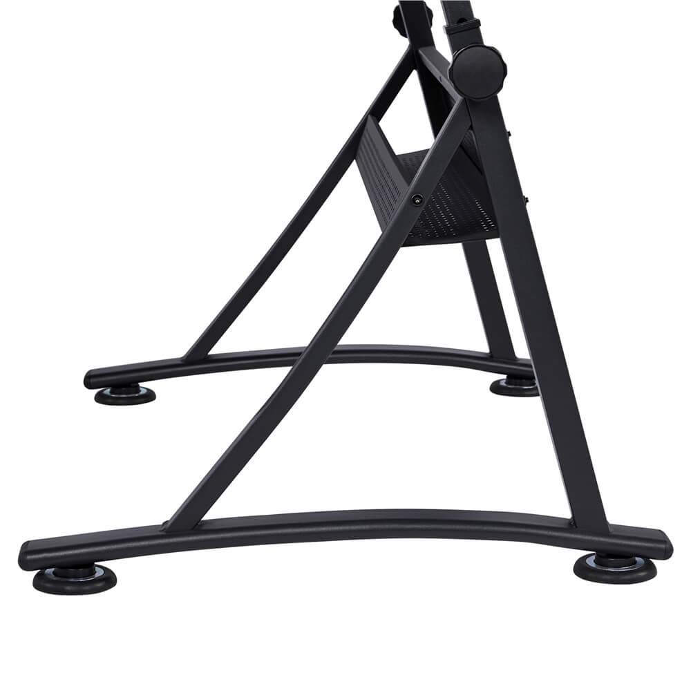 Adjustable Glass Drafting Table with Tilting Top & Storage Drawer — alternate angle