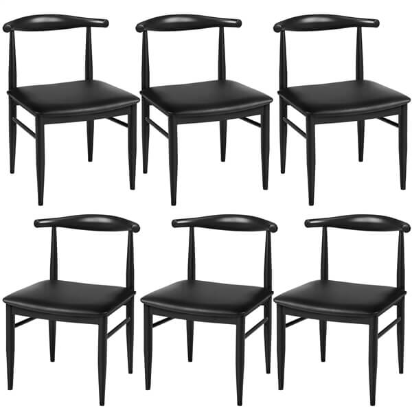 Set of 2 PU Leather Dining Chairs Armless Kitchen Chairs Position 10