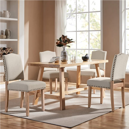 Antique-Style Dining Chairs, Set of 4, with Bronze Studs — lifestyle view