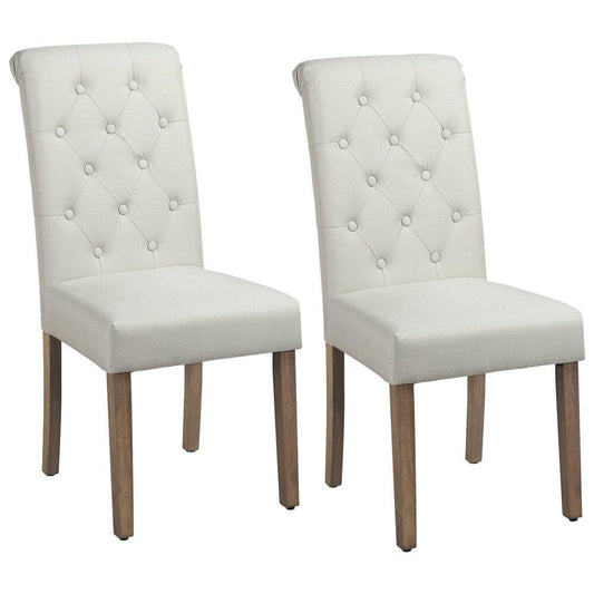 Faux Leather Parsons Dining Chairs, Set of 2, Easy to Clean — side view