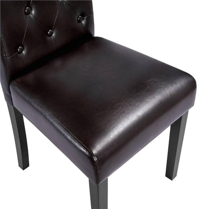 Button-Tufted Upholstered Dining Chairs, Set of 2 — front view
