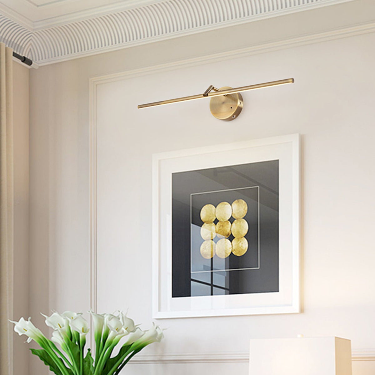 Slim Rechargeable Wall Light, Wireless Design — front view