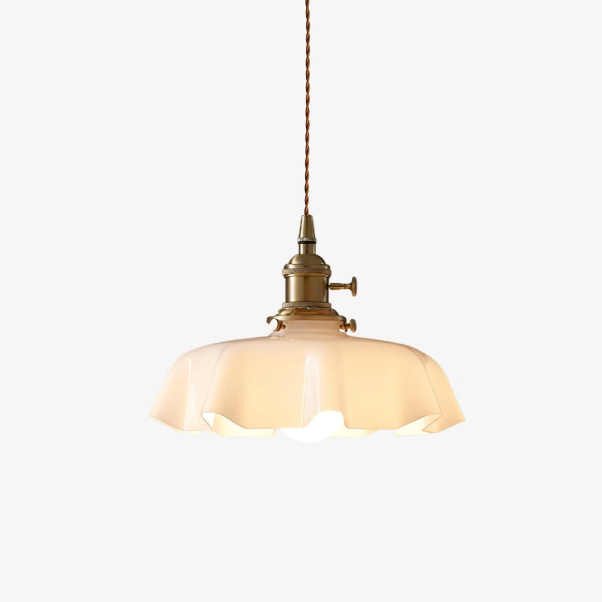 French-Style Flower Pendant Light, Soft Glow — front view