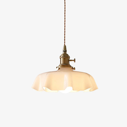 French-Style Flower Pendant Light, Soft Glow — front view