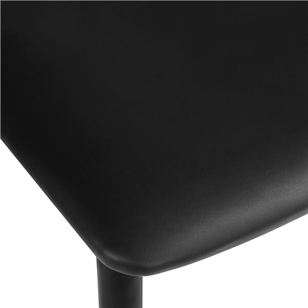Armless PU Leather Dining Chairs with Curved Backrest — detail view