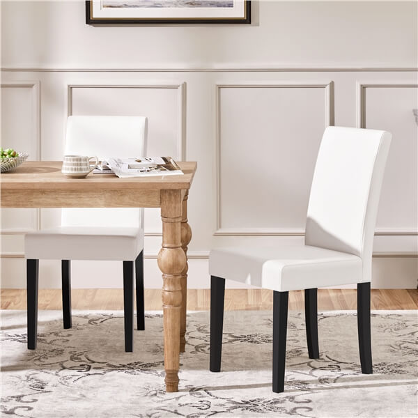 Faux Leather Dining Chairs, Set of 6, with Curved High Back — lifestyle view