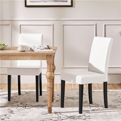 Faux Leather Dining Chairs, Set of 6, with Curved High Back — lifestyle view