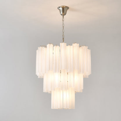 Frosted Glass Tubes Chandelier, Modern Design