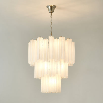 Frosted Glass Tubes Chandelier, Modern Design