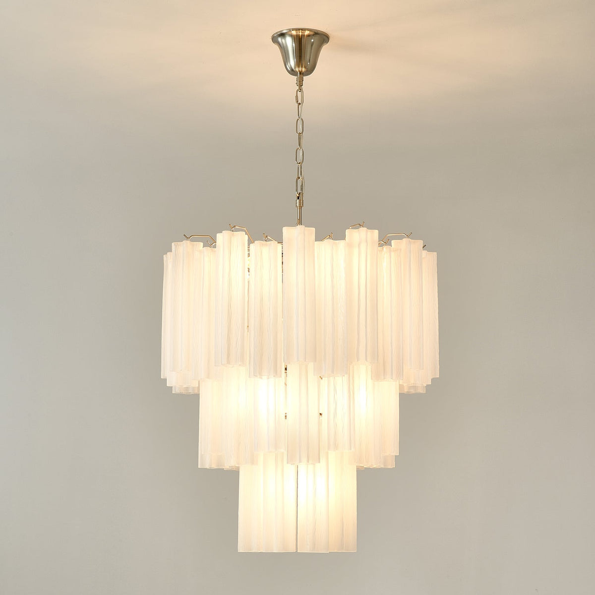 Frosted Glass Tubes Chandelier, Modern Design