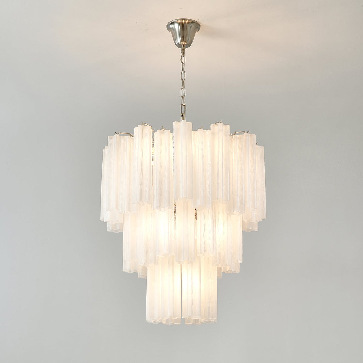 Frosted Glass Tubes Chandelier, Modern Design