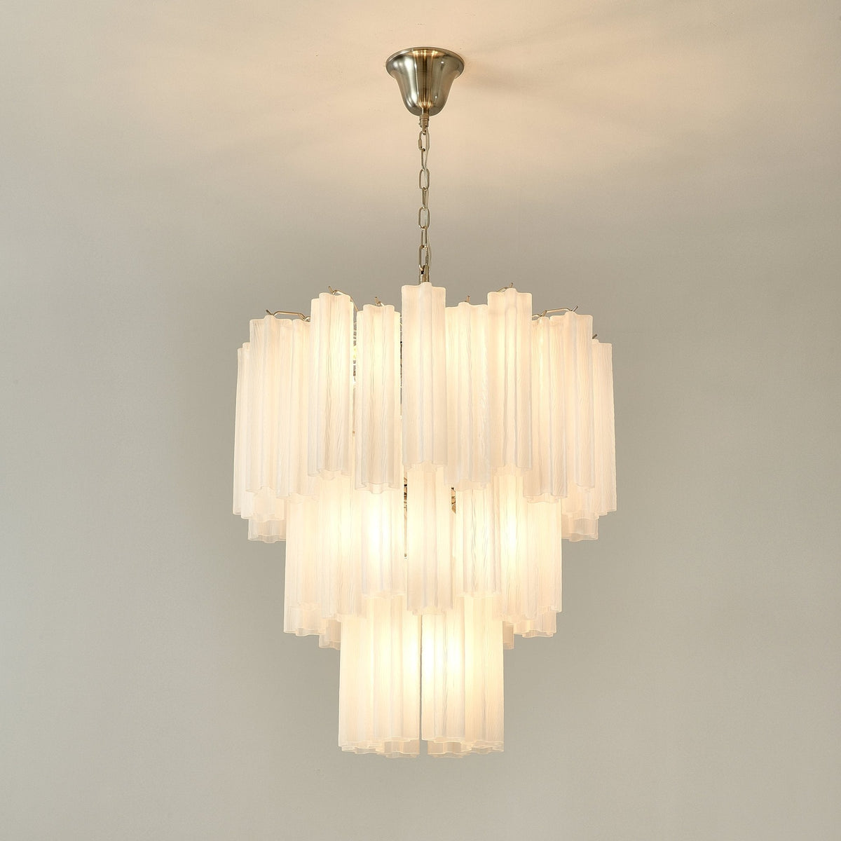 Frosted Glass Tubes Chandelier, Modern Design