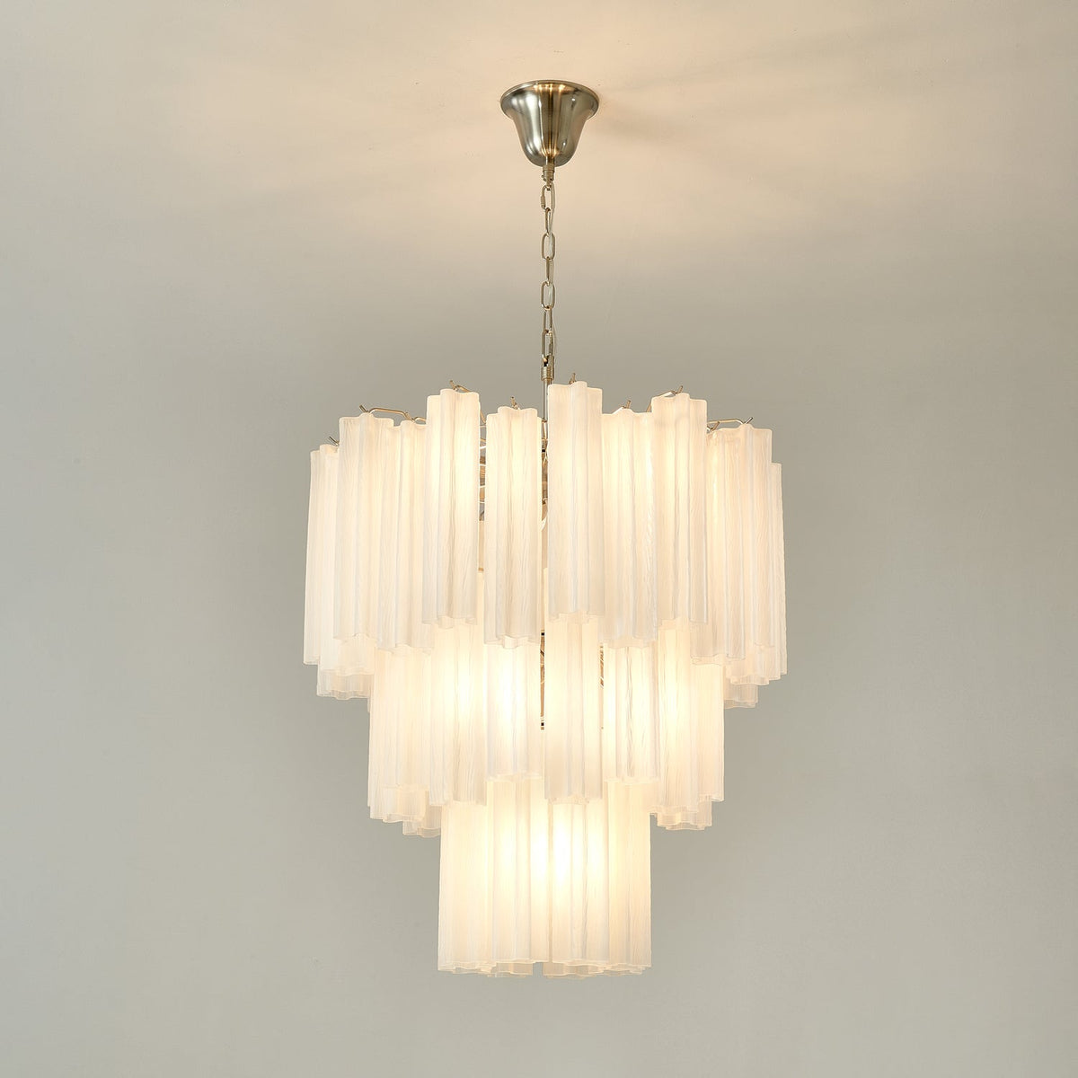 Frosted Glass Tubes Chandelier, Modern Design