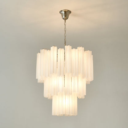 Frosted Glass Tubes Chandelier, Modern Design