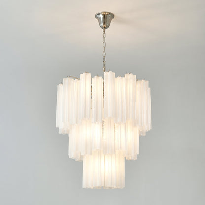 Frosted Glass Tubes Chandelier, Modern Design