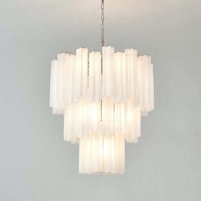 Frosted Glass Tubes Chandelier, Modern Design