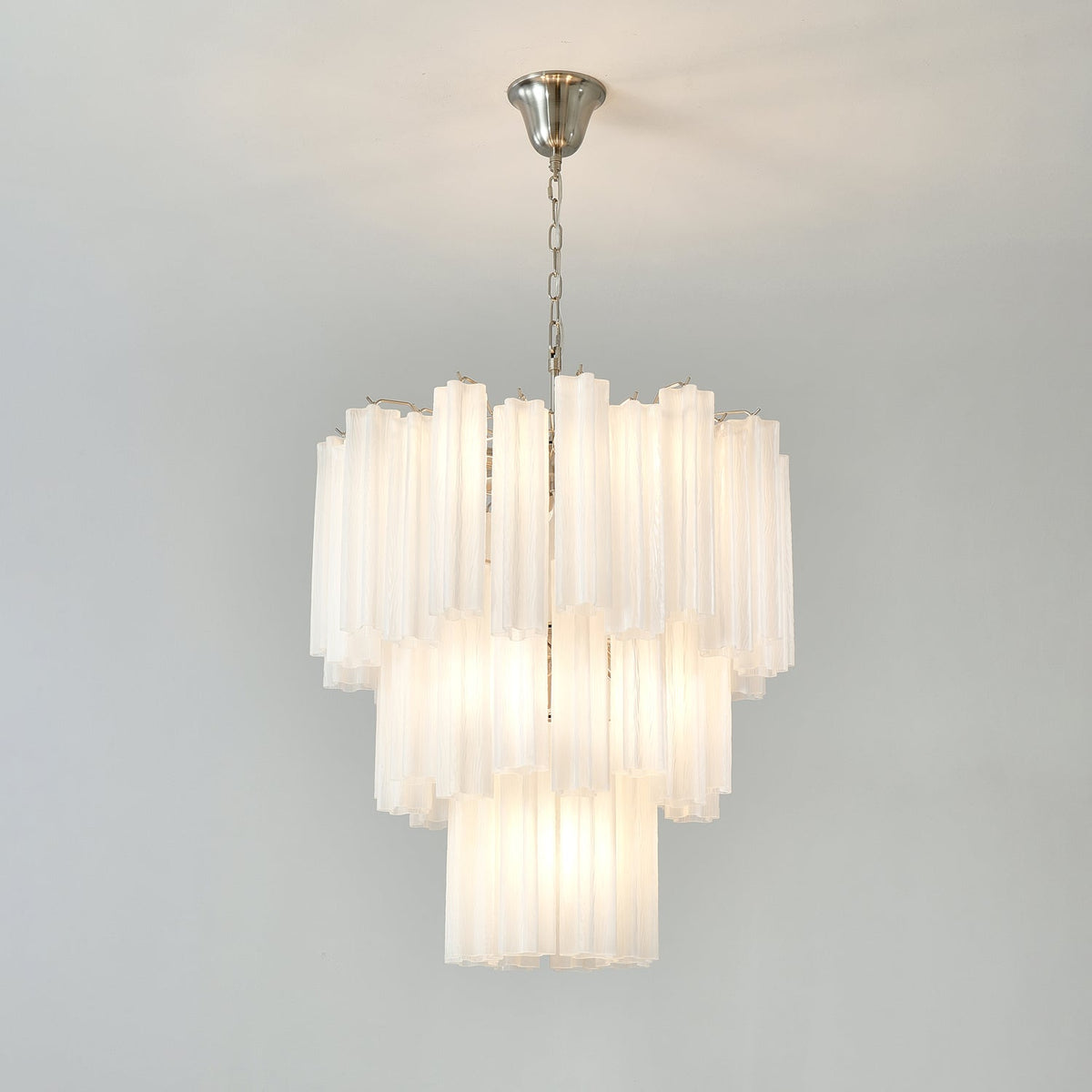 Frosted Glass Tubes Chandelier, Modern Design