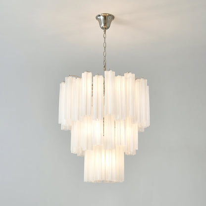 Frosted Glass Tubes Chandelier, Modern Design