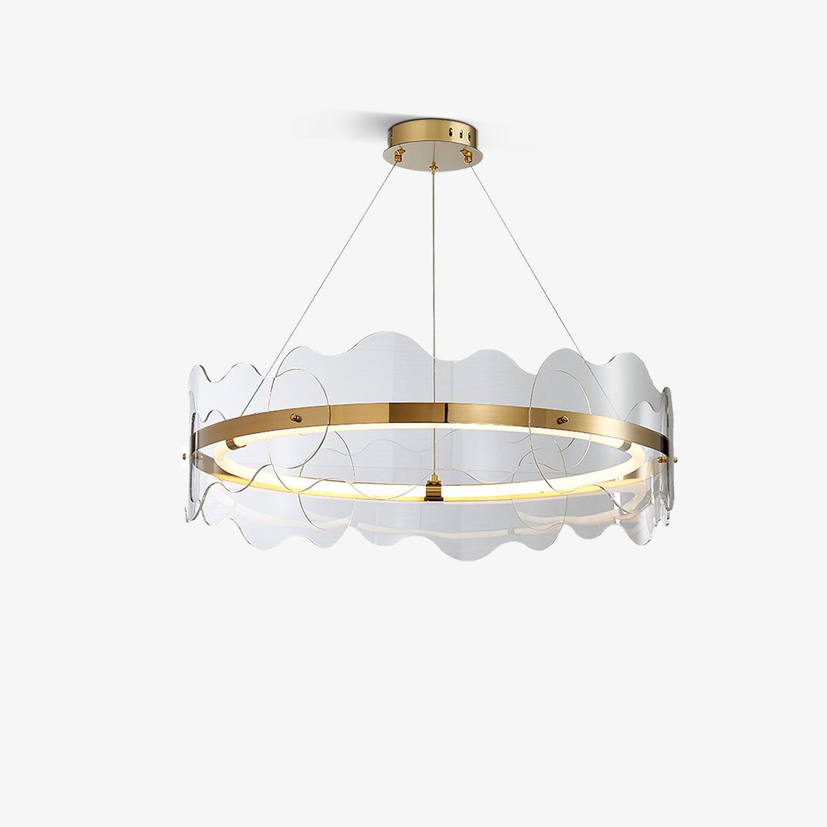 Acrylic Wave Chandelier, Energy-Efficient LED