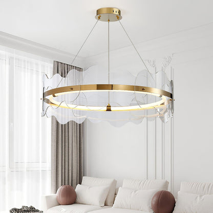 Acrylic Wave Chandelier, Energy-Efficient LED
