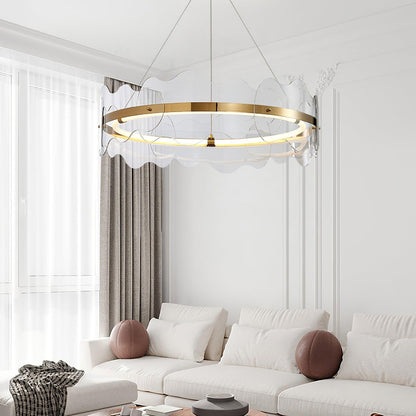 Acrylic Wave Chandelier, Energy-Efficient LED
