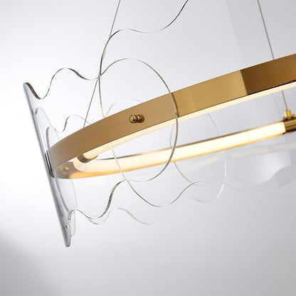 Acrylic Wave Chandelier, Energy-Efficient LED