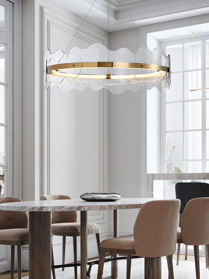 Acrylic Wave Chandelier, Energy-Efficient LED