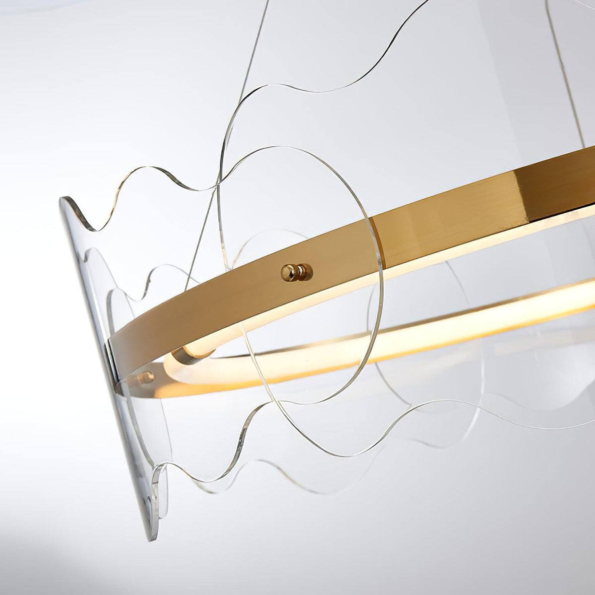 Acrylic Wave Chandelier, Energy-Efficient LED