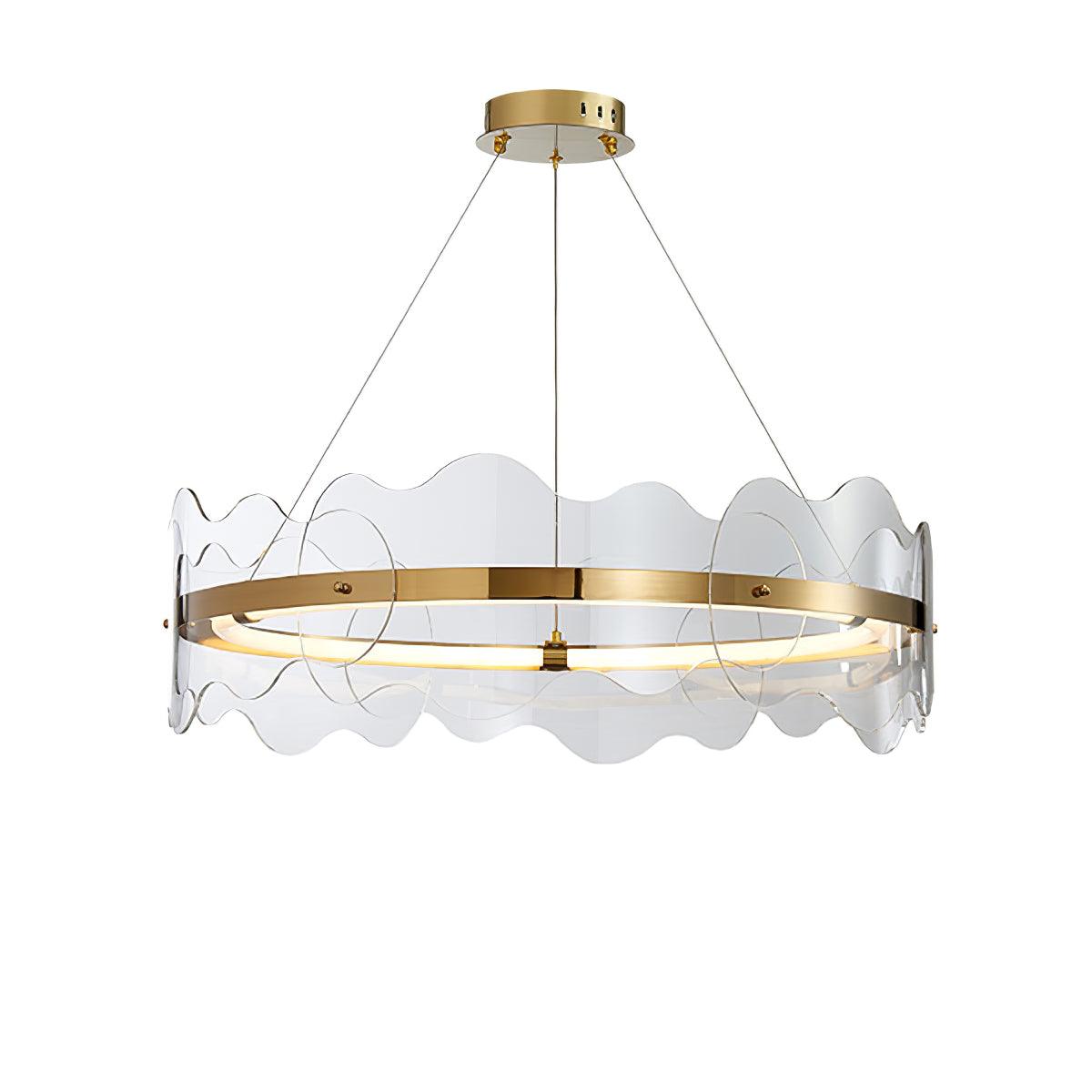 Acrylic Wave Chandelier, Energy-Efficient LED — front view