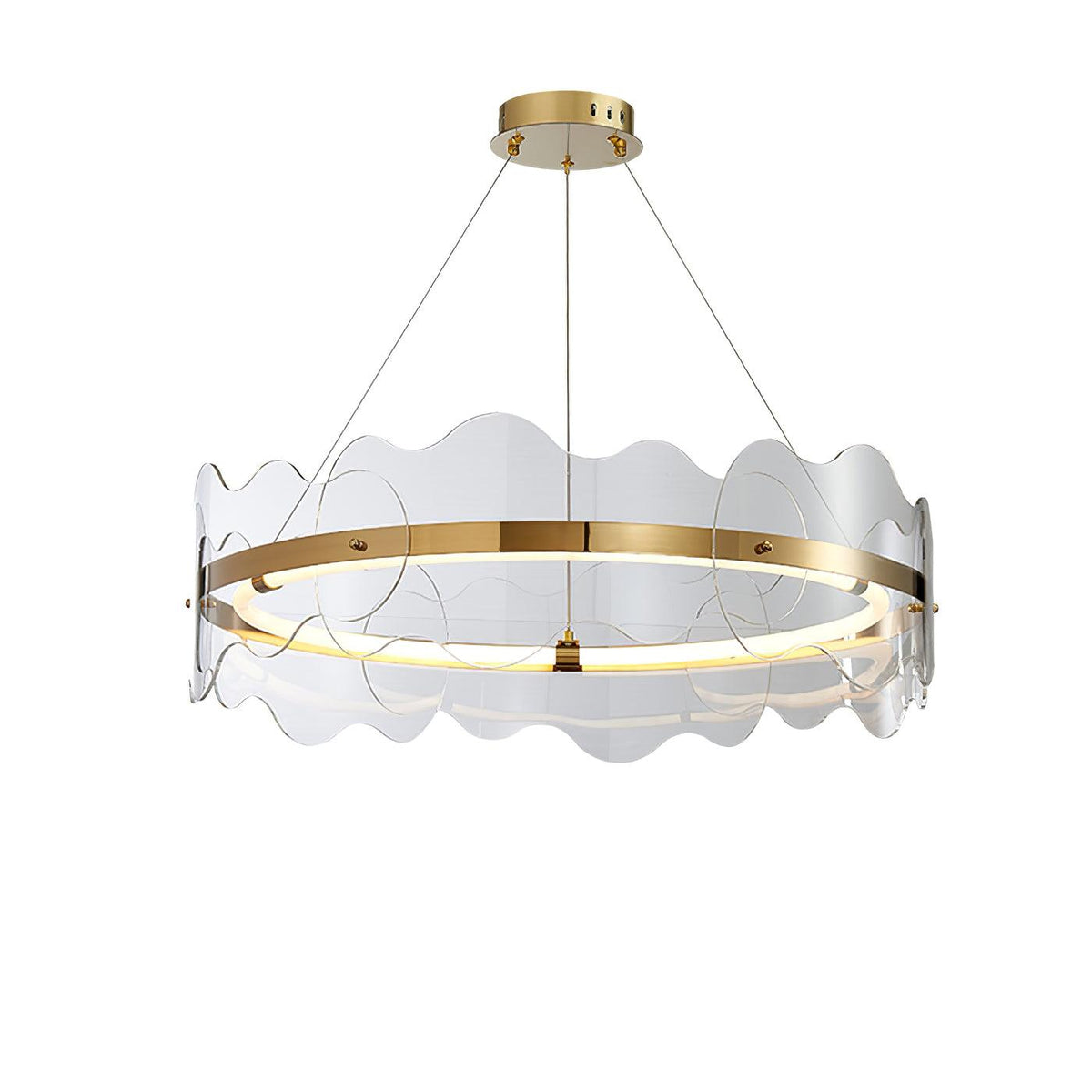 Acrylic Wave Chandelier, Energy-Efficient LED