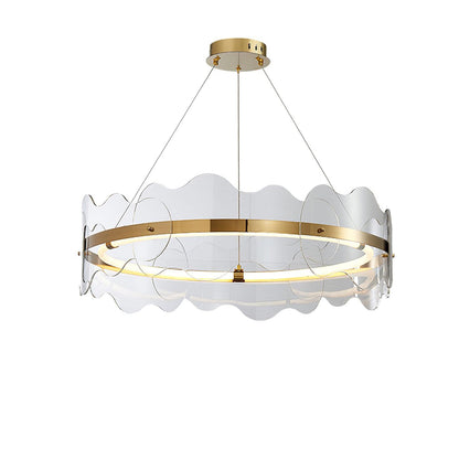 Acrylic Wave Chandelier, Energy-Efficient LED