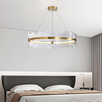 Acrylic Wave Chandelier, Energy-Efficient LED — lifestyle view