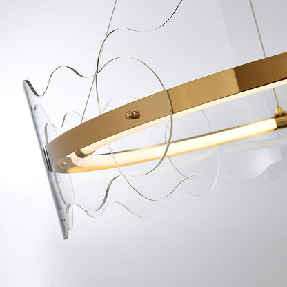 Acrylic Wave Chandelier, Energy-Efficient LED